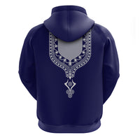 Printed Dashiki African Hoodie Blue - Wonder Print Shop