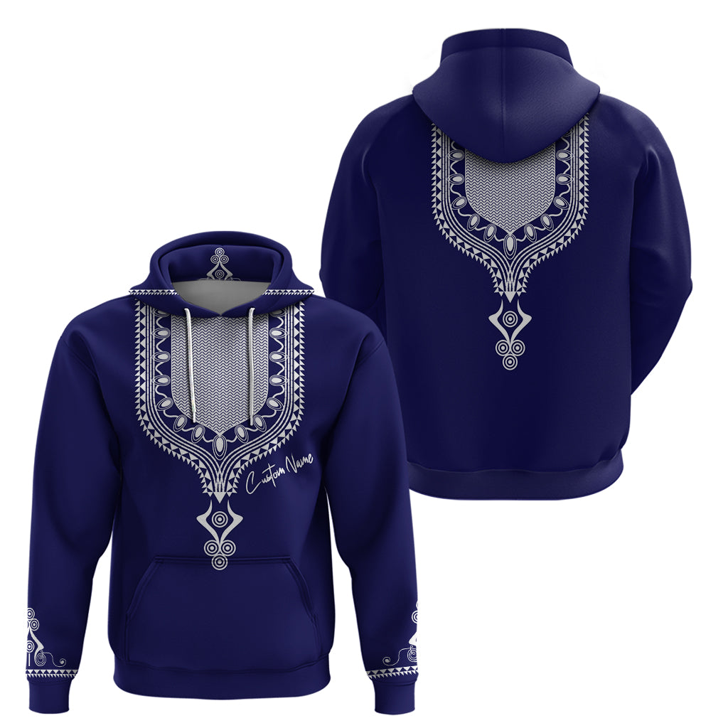 Printed Dashiki African Hoodie Blue - Wonder Print Shop