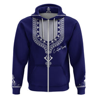 Printed Dashiki African Hoodie Blue - Wonder Print Shop