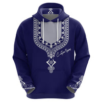Printed Dashiki African Hoodie Blue - Wonder Print Shop