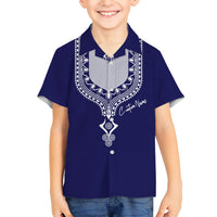 Printed Dashiki African Kid Hawaiian Shirt Blue - Wonder Print Shop