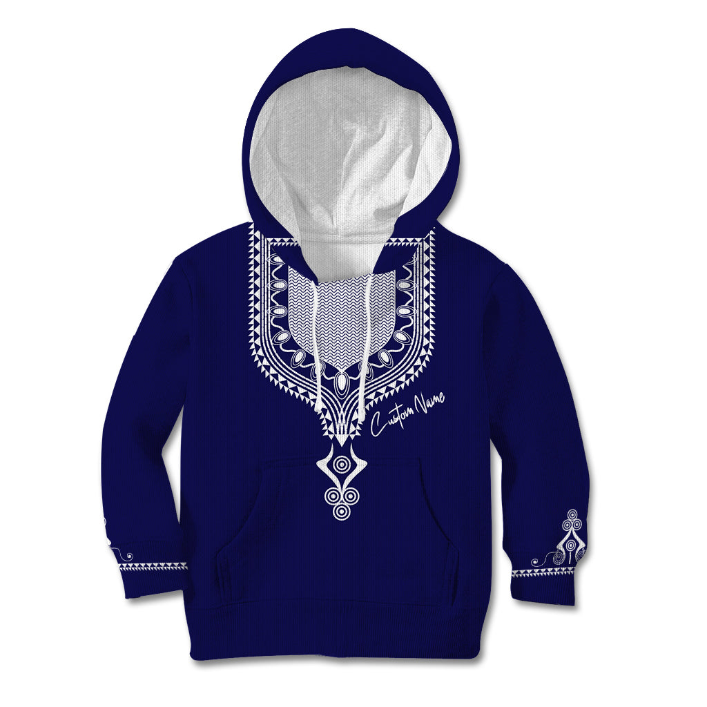 Printed Dashiki African Kid Hoodie Blue - Wonder Print Shop