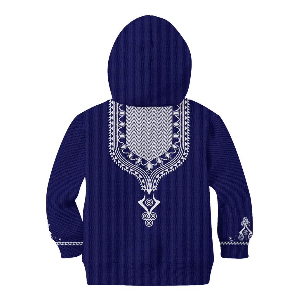 Printed Dashiki African Kid Hoodie Blue - Wonder Print Shop