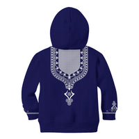 Printed Dashiki African Kid Hoodie Blue - Wonder Print Shop