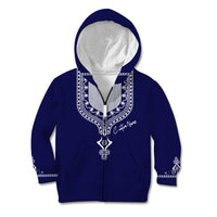 Printed Dashiki African Kid Hoodie Blue - Wonder Print Shop