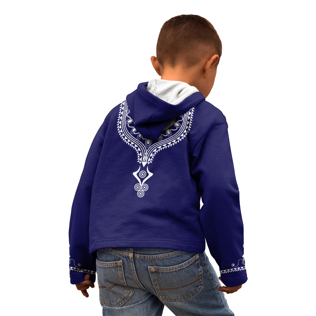 Printed Dashiki African Kid Hoodie Blue - Wonder Print Shop