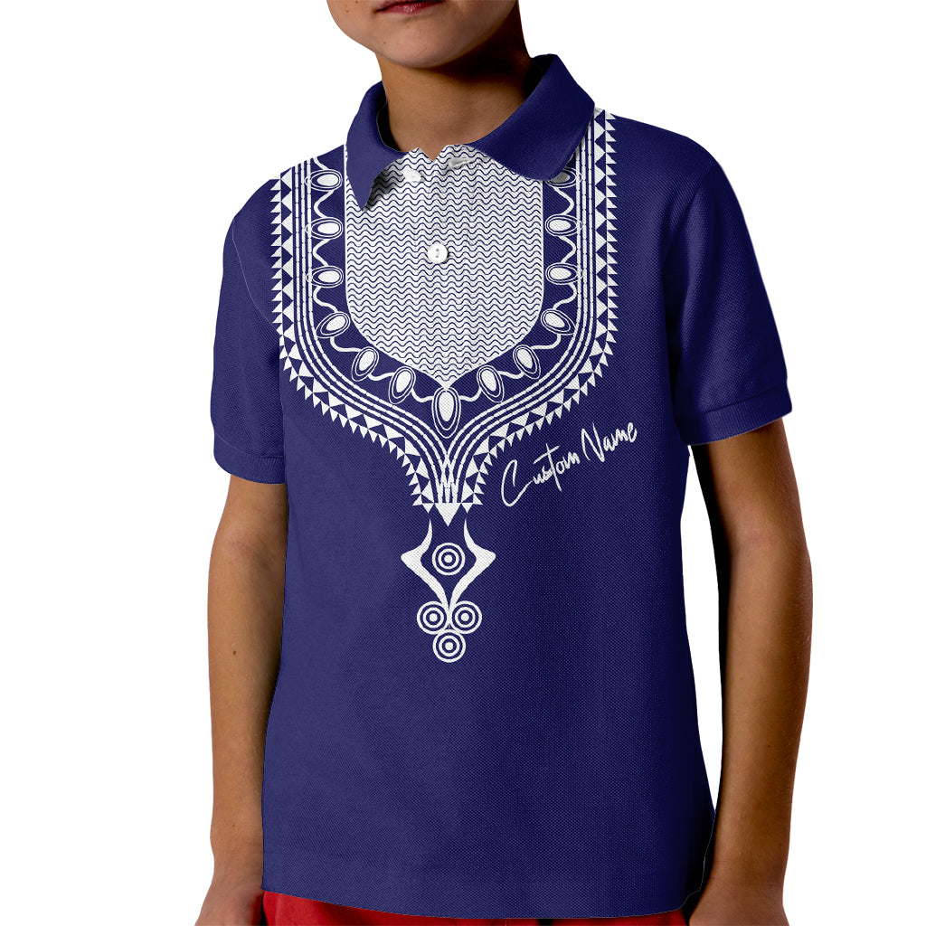 Printed Dashiki African Kid Polo Shirt Blue - Wonder Print Shop
