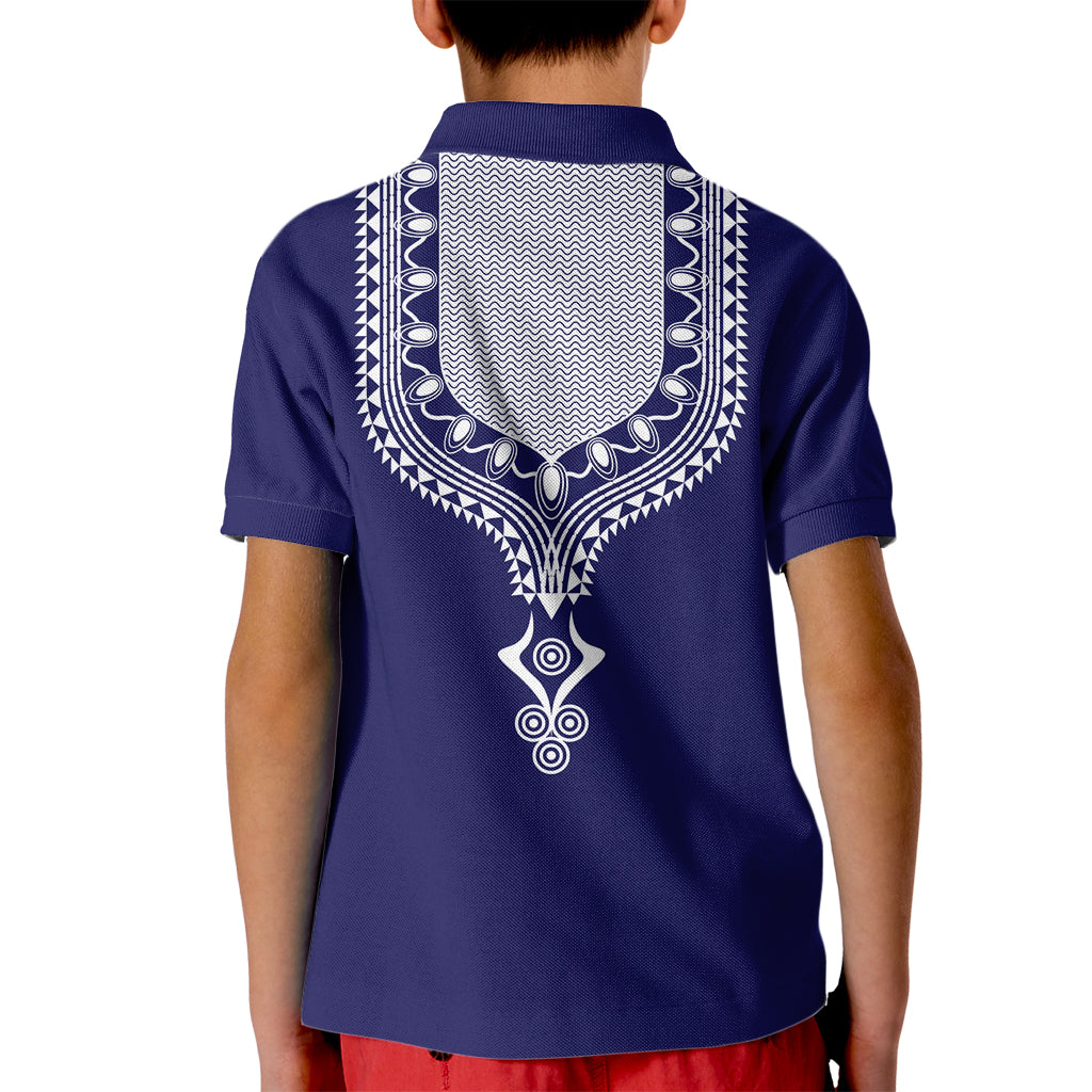 Printed Dashiki African Kid Polo Shirt Blue - Wonder Print Shop