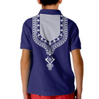 Printed Dashiki African Kid Polo Shirt Blue - Wonder Print Shop