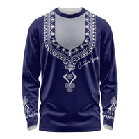 Printed Dashiki African Long Sleeve Shirt Blue - Wonder Print Shop