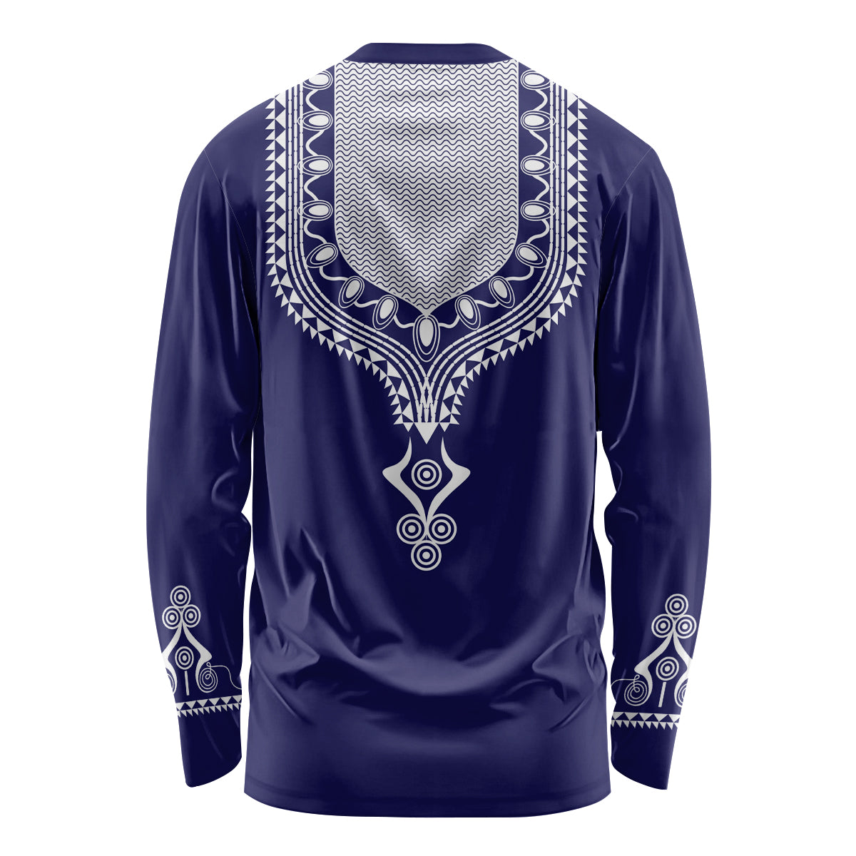 Printed Dashiki African Long Sleeve Shirt Blue - Wonder Print Shop