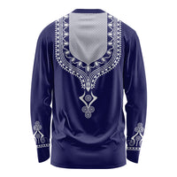 Printed Dashiki African Long Sleeve Shirt Blue - Wonder Print Shop