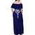 Printed Dashiki African Off Shoulder Maxi Dress Blue - Wonder Print Shop