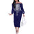 Printed Dashiki African Off The Shoulder Long Sleeve Dress Blue - Wonder Print Shop