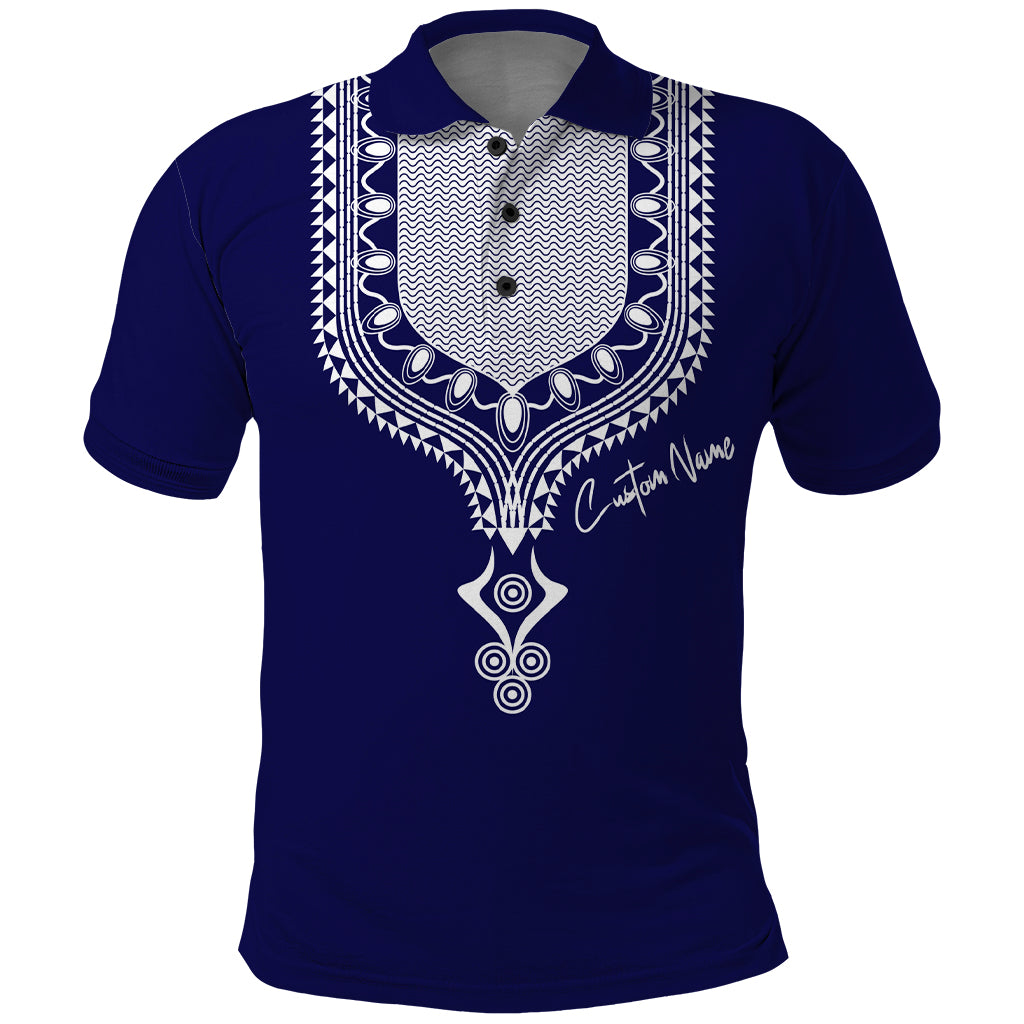 Printed Dashiki African Polo Shirt Blue - Wonder Print Shop