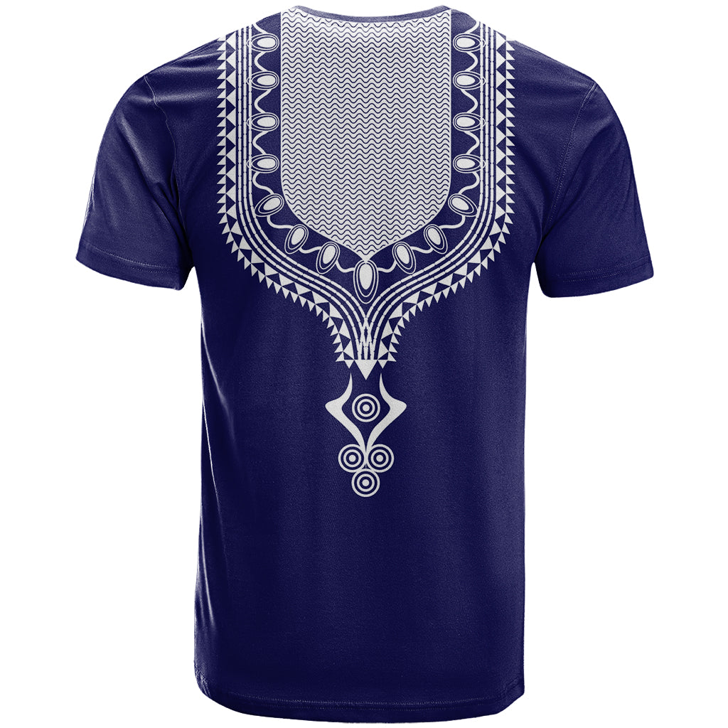 Printed Dashiki African T Shirt Blue - Wonder Print Shop