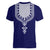 Printed Dashiki African Women V Neck T Shirt Blue - Wonder Print Shop