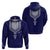 Printed Dashiki African Zip Hoodie Blue - Wonder Print Shop