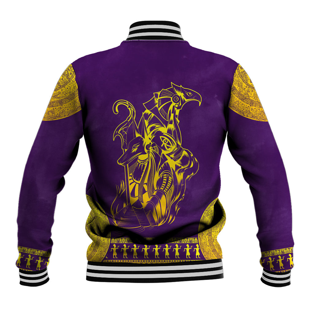 Anubis and Horus Baseball Jacket Egyptian God Purple - Wonder Print Shop