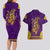 Anubis and Horus Couples Matching Long Sleeve Bodycon Dress and Hawaiian Shirt Egyptian God Purple