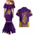 Anubis and Horus Couples Matching Mermaid Dress and Hawaiian Shirt Egyptian God Purple