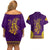 Anubis and Horus Couples Matching Off Shoulder Short Dress and Hawaiian Shirt Egyptian God Purple