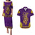 Anubis and Horus Couples Matching Puletasi and Hawaiian Shirt Egyptian God Purple