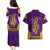 Anubis and Horus Couples Matching Puletasi and Hawaiian Shirt Egyptian God Purple
