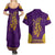 Anubis and Horus Couples Matching Summer Maxi Dress and Hawaiian Shirt Egyptian God Purple