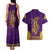 Anubis and Horus Couples Matching Tank Maxi Dress and Hawaiian Shirt Egyptian God Purple