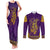 Anubis and Horus Couples Matching Tank Maxi Dress and Long Sleeve Button Shirt Egyptian God Purple