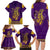 Anubis and Horus Family Matching Long Sleeve Bodycon Dress and Hawaiian Shirt Egyptian God Purple