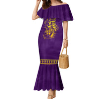 Anubis and Horus Family Matching Mermaid Dress and Hawaiian Shirt Egyptian God Purple - Wonder Print Shop