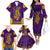 Anubis and Horus Family Matching Off Shoulder Long Sleeve Dress and Hawaiian Shirt Egyptian God Purple