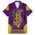 Anubis and Horus Family Matching Off Shoulder Long Sleeve Dress and Hawaiian Shirt Egyptian God Purple
