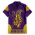 Anubis and Horus Family Matching Off Shoulder Long Sleeve Dress and Hawaiian Shirt Egyptian God Purple