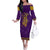 Anubis and Horus Family Matching Off Shoulder Long Sleeve Dress and Hawaiian Shirt Egyptian God Purple