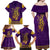 Anubis and Horus Family Matching Off Shoulder Maxi Dress and Hawaiian Shirt Egyptian God Purple