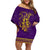 Anubis and Horus Family Matching Off Shoulder Short Dress and Hawaiian Shirt Egyptian God Purple