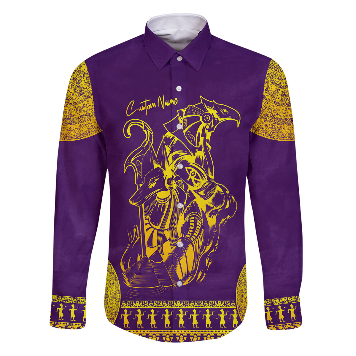 Anubis and Horus Family Matching Puletasi and Hawaiian Shirt Egyptian God Purple - Wonder Print Shop