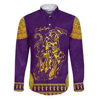 Anubis and Horus Family Matching Puletasi and Hawaiian Shirt Egyptian God Purple - Wonder Print Shop