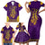 Anubis and Horus Family Matching Short Sleeve Bodycon Dress and Hawaiian Shirt Egyptian God Purple