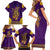 Anubis and Horus Family Matching Short Sleeve Bodycon Dress and Hawaiian Shirt Egyptian God Purple