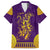 Anubis and Horus Family Matching Short Sleeve Bodycon Dress and Hawaiian Shirt Egyptian God Purple - Wonder Print Shop