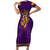 Anubis and Horus Family Matching Short Sleeve Bodycon Dress and Hawaiian Shirt Egyptian God Purple