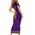 Anubis and Horus Family Matching Short Sleeve Bodycon Dress and Hawaiian Shirt Egyptian God Purple