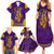 Anubis and Horus Family Matching Summer Maxi Dress and Hawaiian Shirt Egyptian God Purple