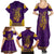 Anubis and Horus Family Matching Summer Maxi Dress and Hawaiian Shirt Egyptian God Purple