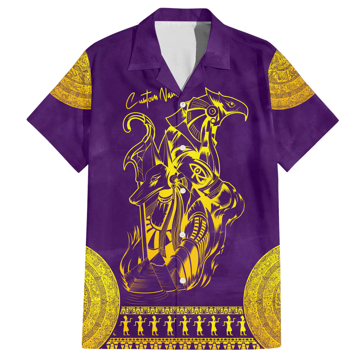 Anubis and Horus Hawaiian Shirt Egyptian God Purple - Wonder Print Shop