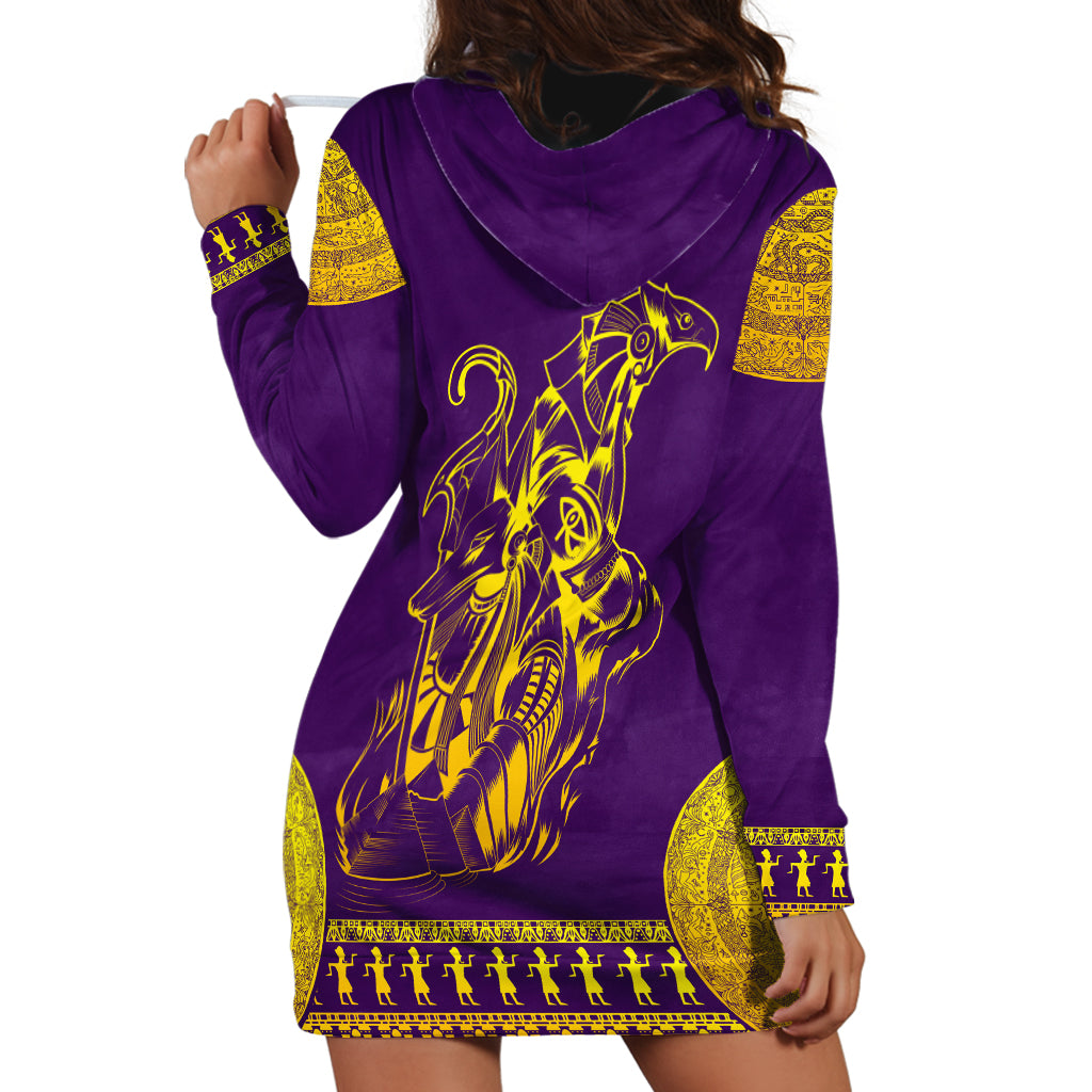 Anubis and Horus Hoodie Dress Egyptian God Purple - Wonder Print Shop